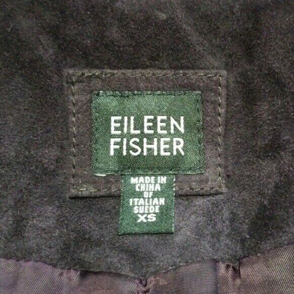Eileen Fisher Italian Suede Open Front Jacket in Eggplant Purple Women's XS - Picture 5 of 6